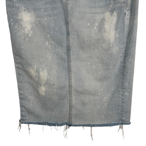 Blank NYC Faithful Acid Wash Distressed Denim Pencil Midi Skirt, Size 27 - Picture 3 of 7